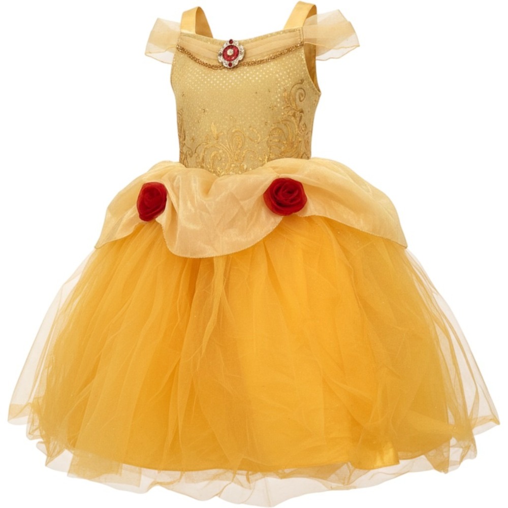 Disney Store Belle Costume Dress Beauty and the Beast Yellow Gold Girls 7/8